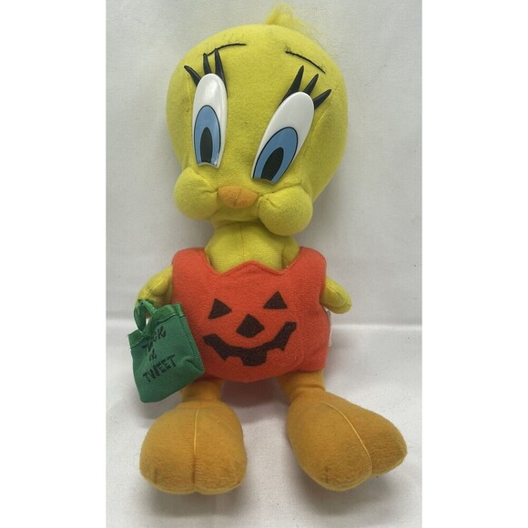 VTG Tweety Bird Warner Bros Halloween Looney Tunes 11” Plush 1997 Stuffed Animal - Picture 6 of 16
